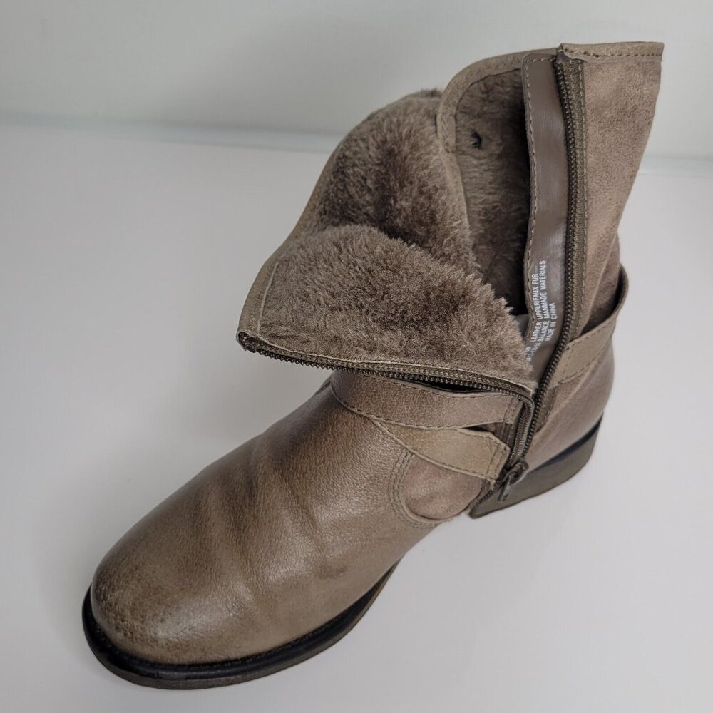 Bare Traps Womens Boots Sabella 8.5 Taupe Leather Zip - Picture 5 of 15